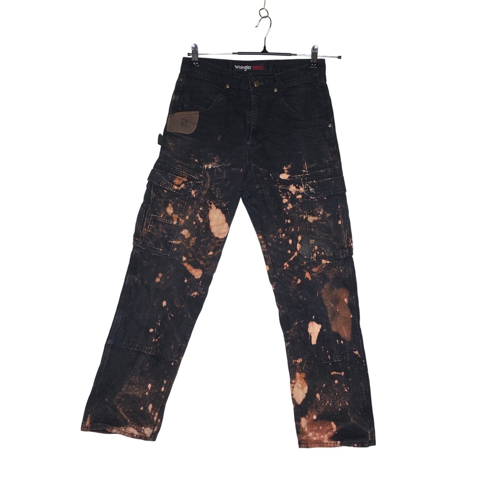 Wrangler Riggs Workwear Bleached Cargo Pants Grunge Thrashed Distressed 30x32 1